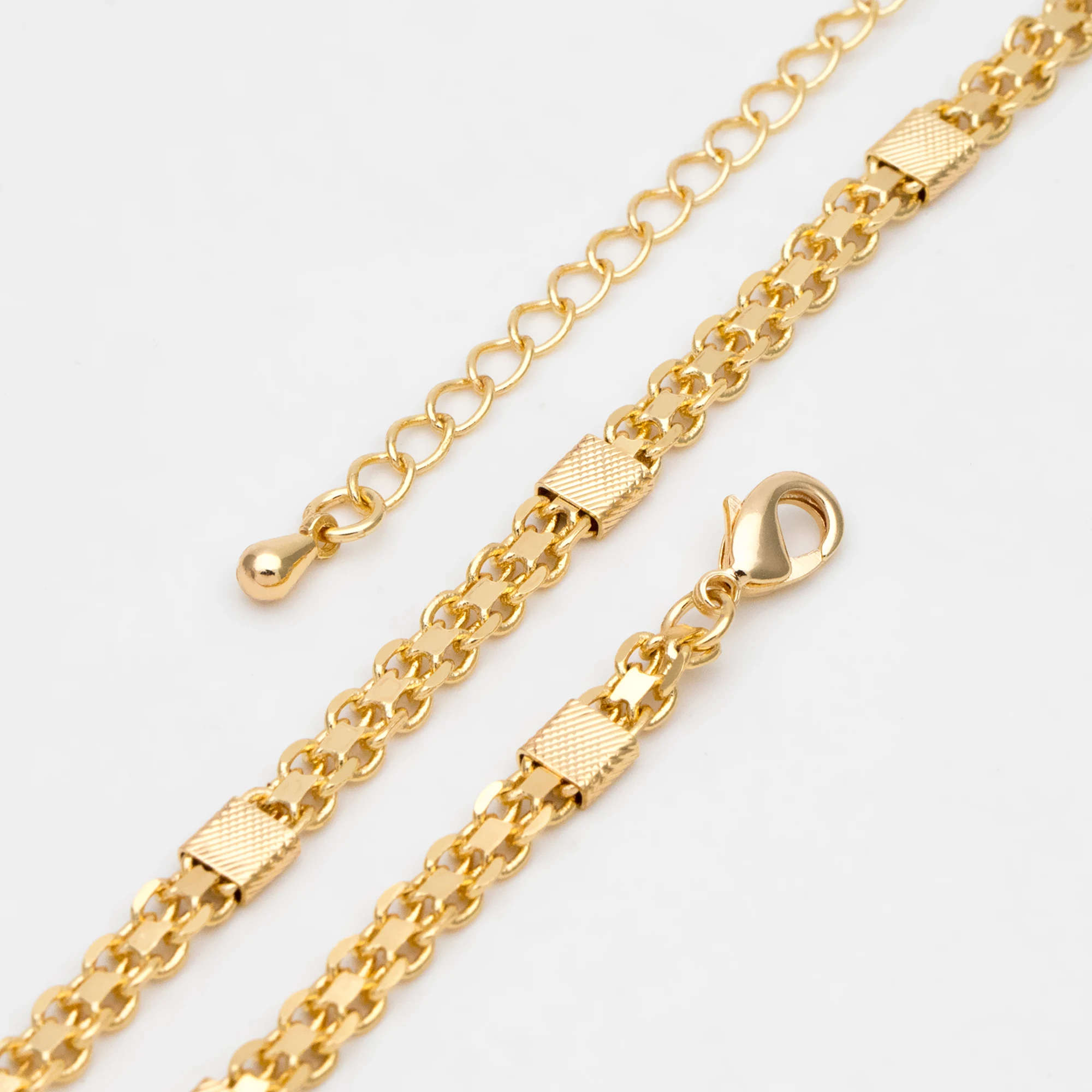 

Gold Plated Brass Chain 4.4mm, Finished Bracelet/ Necklace with Extender Chain, Ready to Wear (#LK-426)