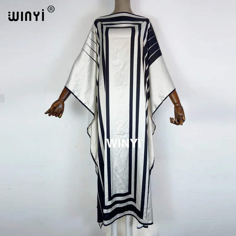 

WINYI African New Fashion 2022 Popular Muslim Printed holiday Long Kaftan Maxi Dress Summer Loose Beach Bohemian Abaya Caftan