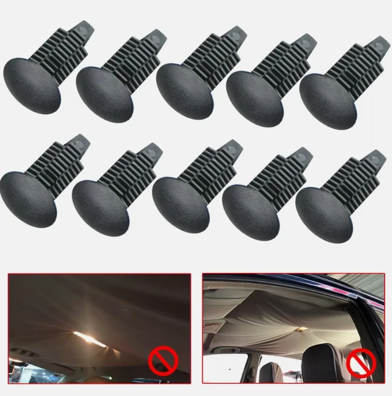 

10pcs Car Roof Lining Clips Headliner Trim Strip Clip Rear Lining Carpet Longer For VW T4 T5 Transporter Car Accessories