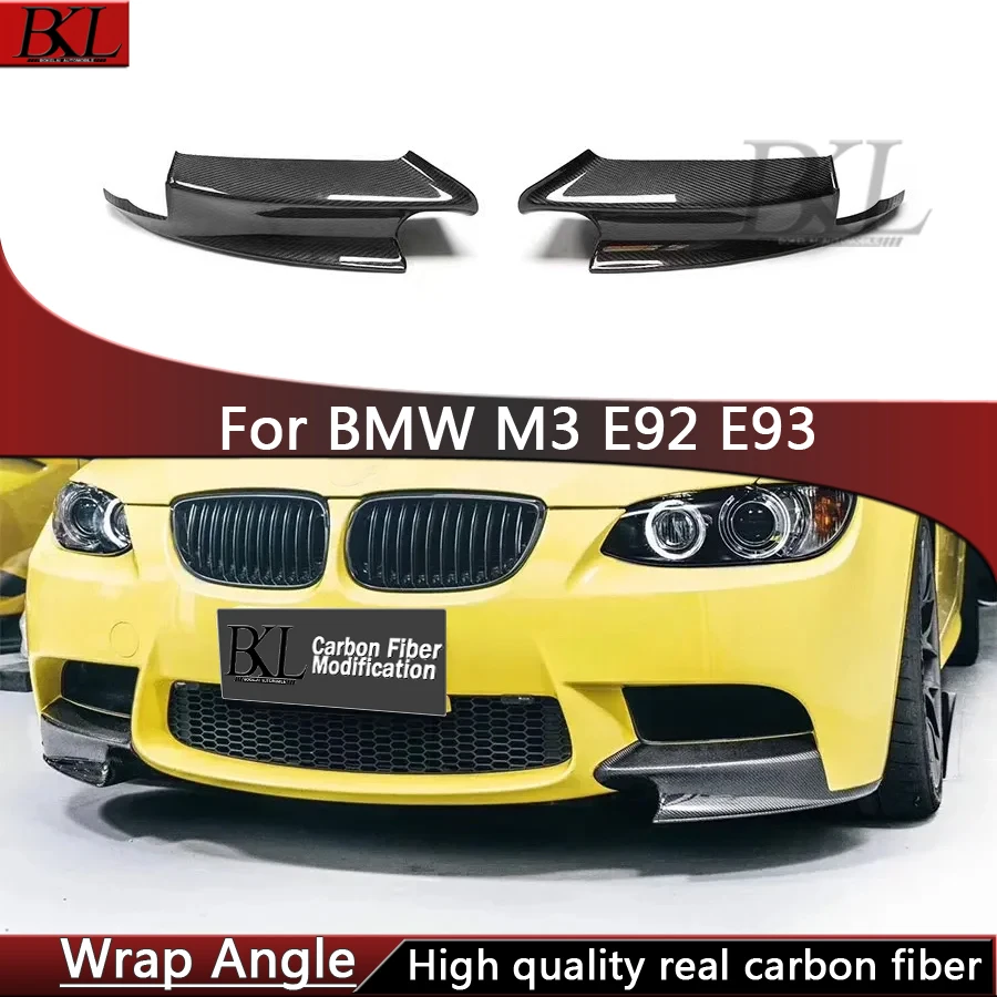For BMW M3 E92 E93 2006-2012 Carbon Fiber Wrap Angle Car Front Bumper Splitter Corner Trim Cover Front Chin Body Kit