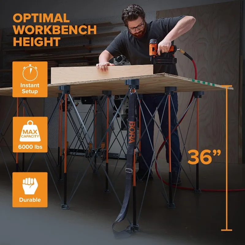 Centipede CT15 36 inch Tall Portable Folding Workstand With Carry Strap, Collapsible Workbench, Construction table, Support,