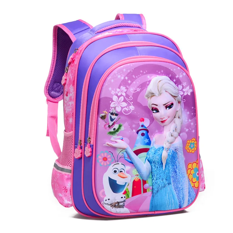 Mochila escolar de dibujos animados para niñas, morral escolar de Frozen, Elsa, Anna, estudiantes de primaria