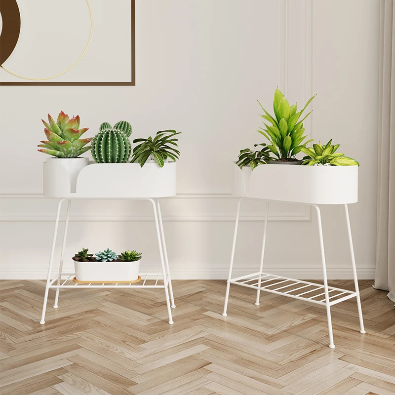 

Nordic simple plant shelf light luxury multi-layer floor flower stand wrought iron balcony flower pot stand succulent display