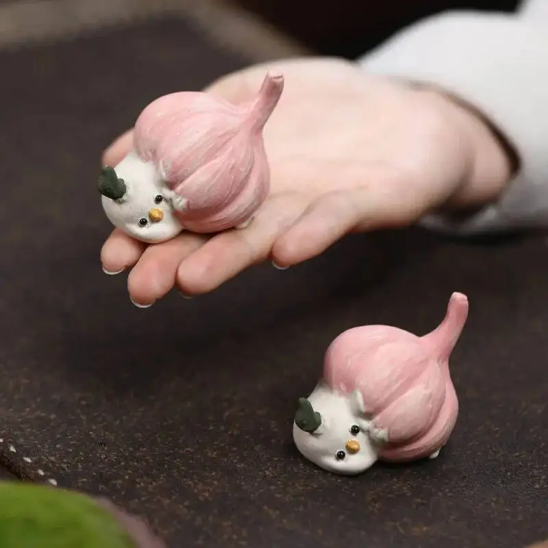  Zisha Tea Pet Garlic Bird Ornament  Sculpture Garlic Bird Chick Tea PlayCeremony Accessories 