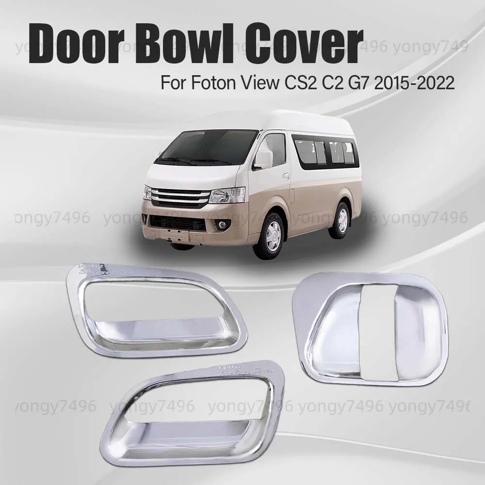

Chrome Silver Door Bowl Cover Trim For Foton View CS2 C2 G7 2015 2016 2017 2018 2019 2020 2021 2022 Decoration Cars Accessories