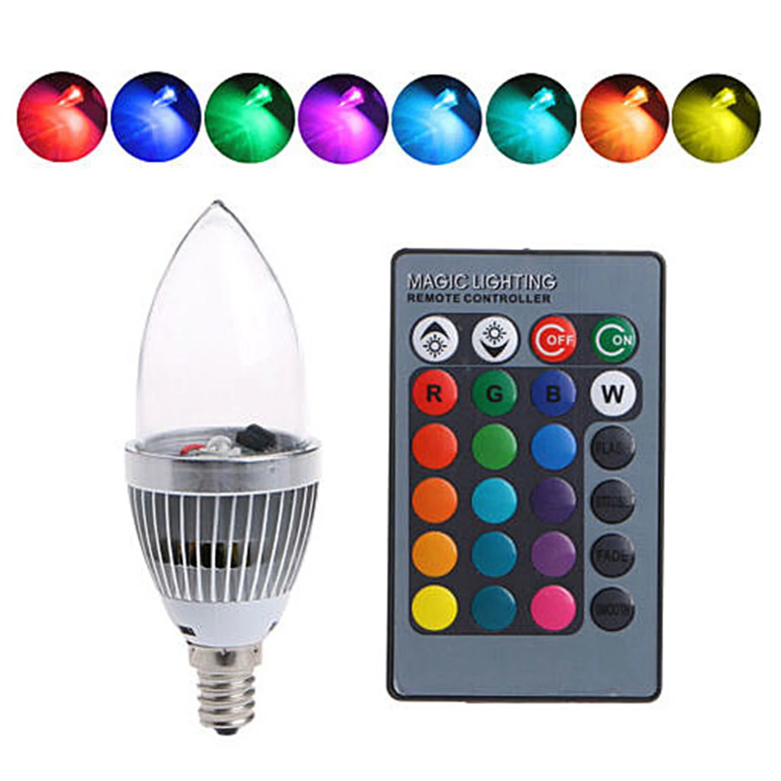 RGB LED Candle Light Bulb E14 E12 3W Color Changing Lamp Remote Control Decorative Lighting Bulb for Home Party Wedding Decor