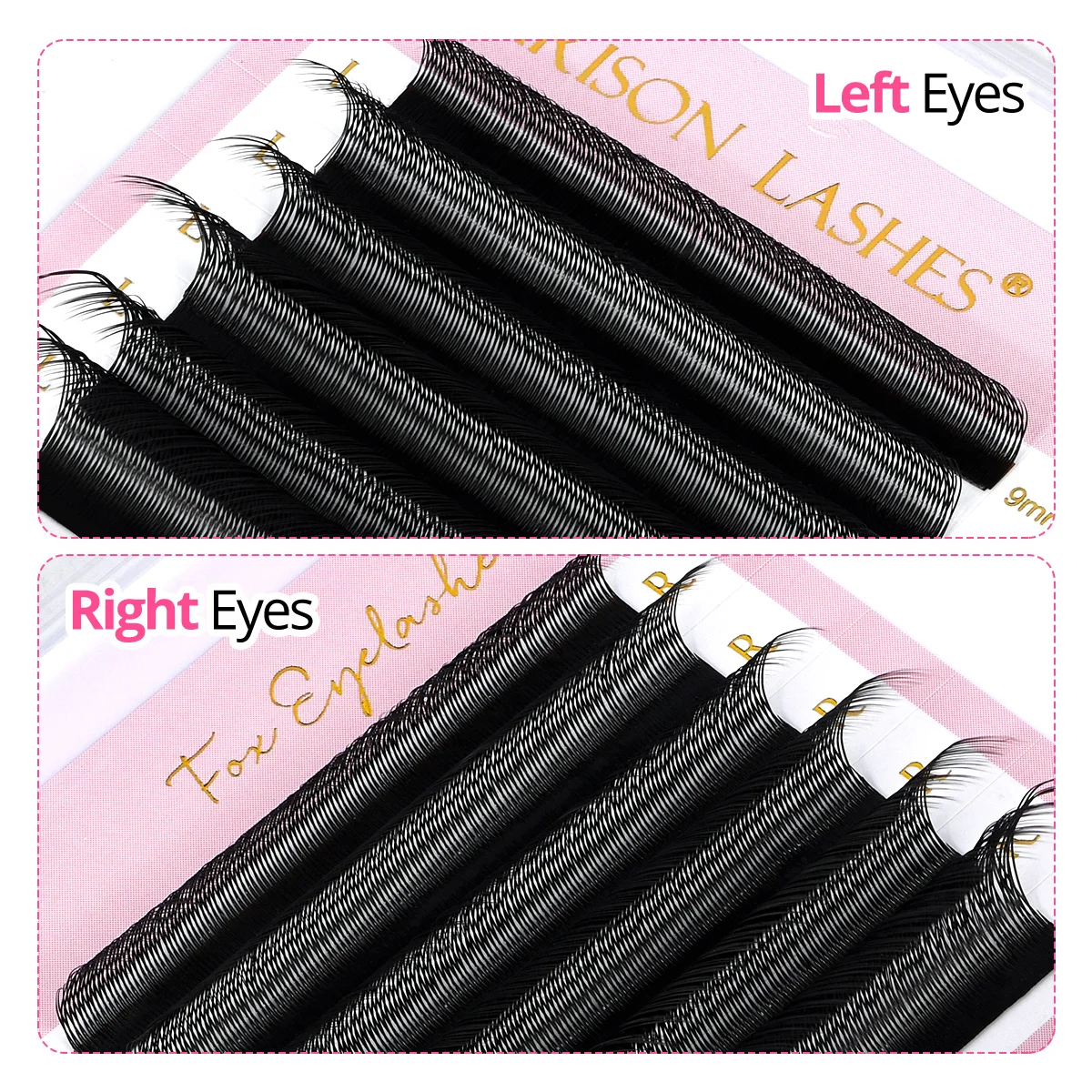 아리손 폭스 YY 속눈썹 다양한 길이 Y자형 속눈썹 연장 인조 밍크 부드러운 자연스러운 속눈썹 프리메이드 볼륨 팬 속눈썹