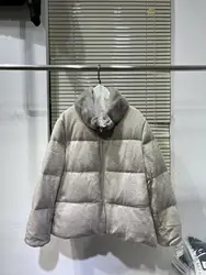 Veste en duvet d'oie de vison pour femmes, manteau chaud, à la mode, amincissant et polyvalent, de haute qualité, hiver