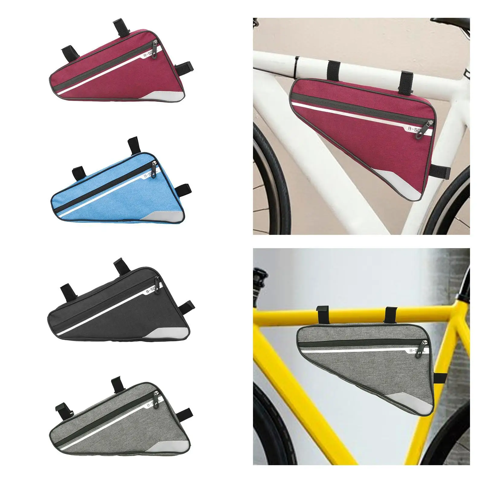 Bolsa para cuadro de bicicleta, correa triangular en debajo del asiento, bolsa para accesorios de bicicleta para montaña