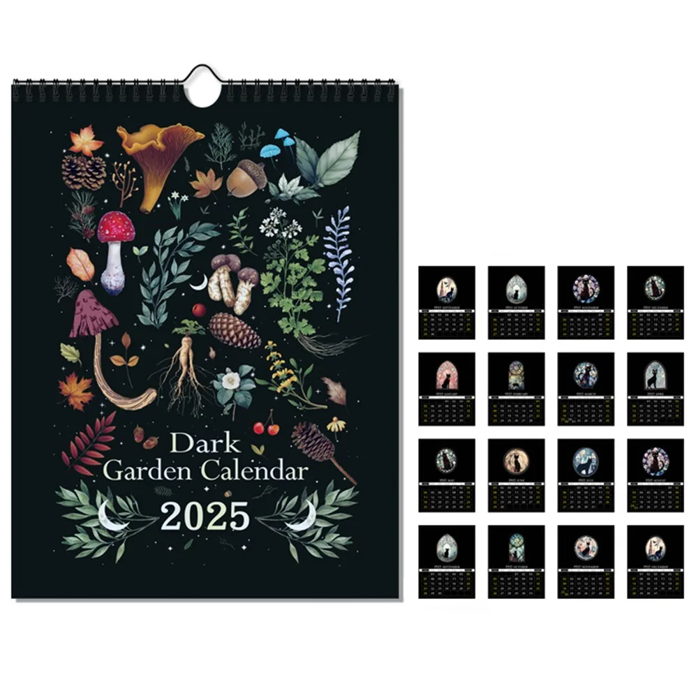 

18 Months 2025 Wall Lunar Calendars INS Dark Forest English Wall hanging Calendar 2024-2025 Agenda Organizer Calendar Planner