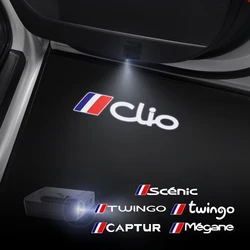 1/2PCS For Captur Scenic Twingo RS GT Sport Car Door Welcome Lights Laser Projector Logo Wireless Sensing Accessorie