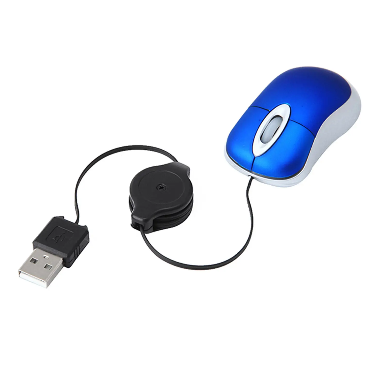 USB Mini Telescopic Portable Optical 1000Dpi Wired Silent Comfortable Grip Computer Notebook Office Home Working