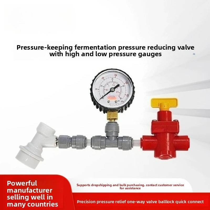 Dual Gauge CO2 Pressure Regulator, Ga s Cylinder Reducer for Craft Beer Constant Pressure Fermentation