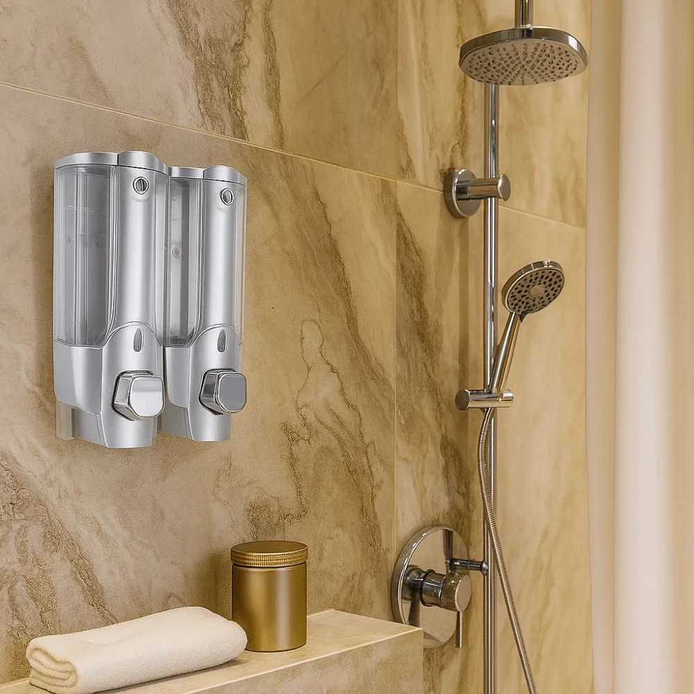 

ABS Wall-mounted Liquid Dispenser Manual Operation 640ml Hand Sanitizer Dispenser Large Capacity Touchless Press Soap Organizer