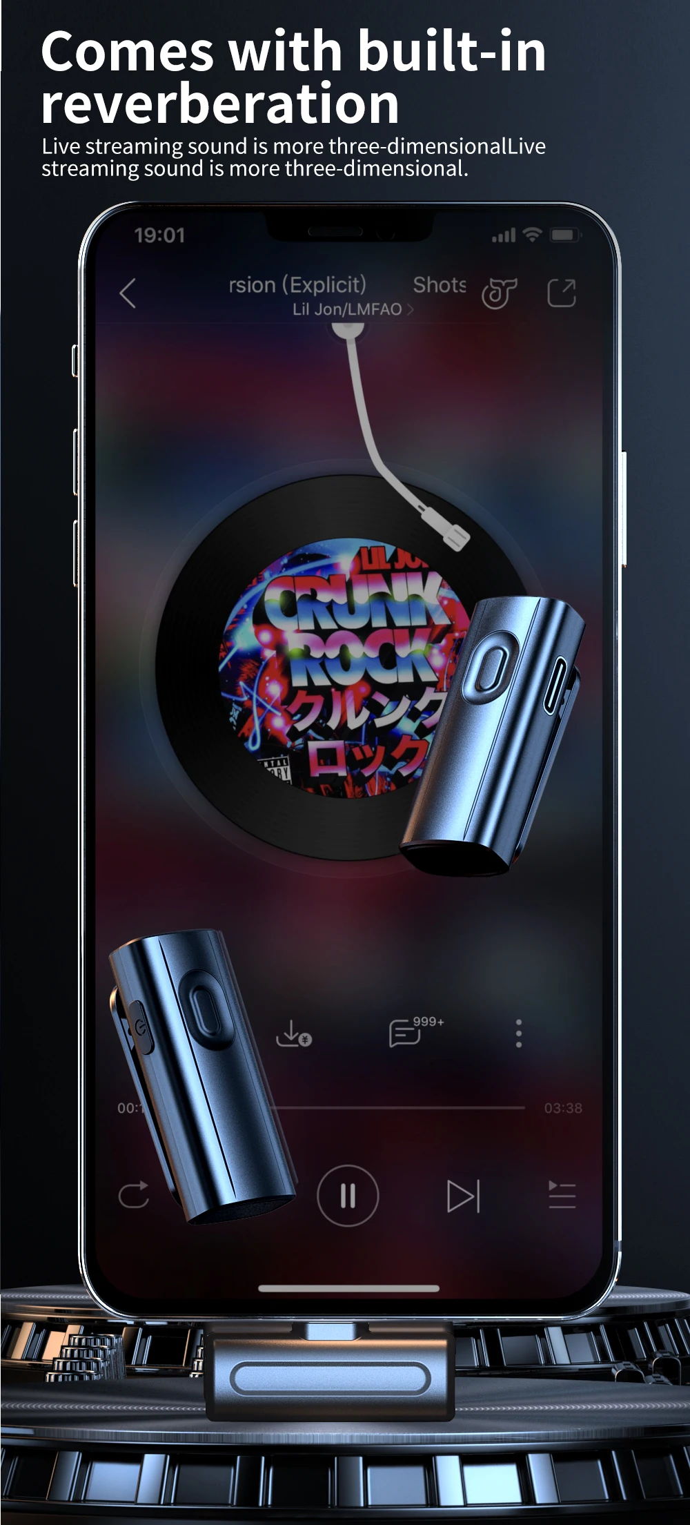 Nuovo microfono lavalier wireless con custodia per caricabatterie Ricevitore audio video portatile Riduzione del rumore 85mAh per mini microfoni IPhone/iPad