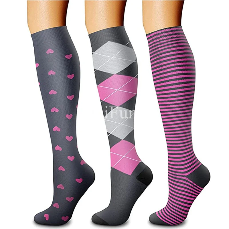 New Compression Socks Fit For Medical Edema Diabetes Varicose Veins Socks Outdoor Men Women Running Hiking Sports Socks