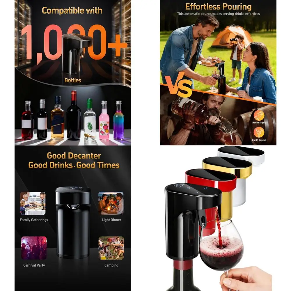 

Электрический декантер для вина 5-в-1 с аэратором, умным дозатором, насадкой для виски, автоматической помпой, идеальный подарок на День святого Валентина