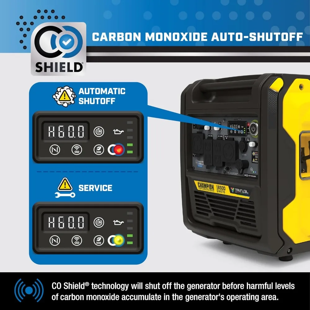 8500W Tri Fuel Portable Inverter Generator Remote Start for Home Backup RV Camping