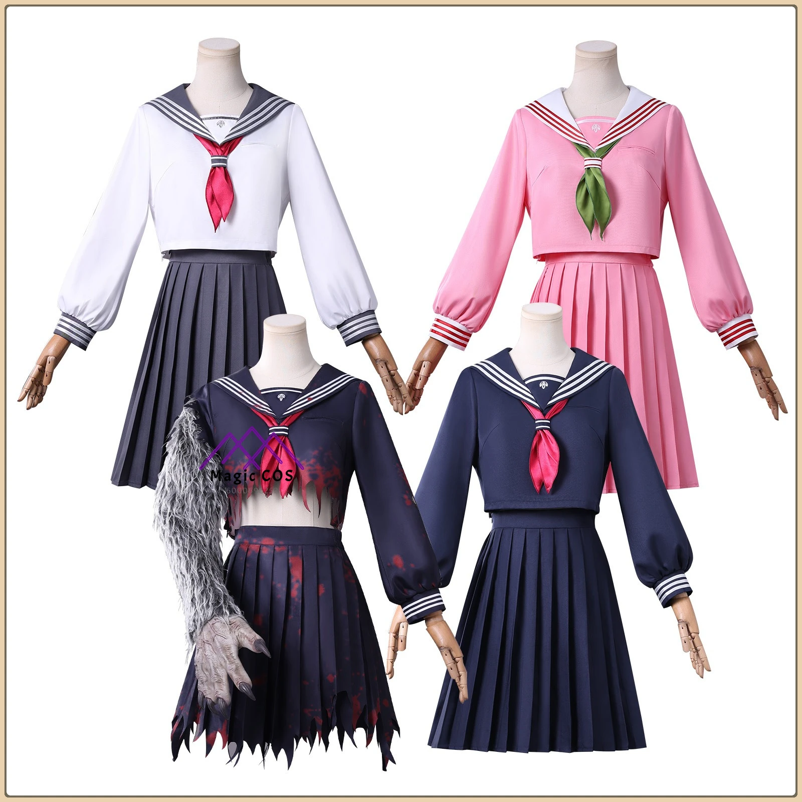 

New Silu Cross-Border Silent Hill F Mizukana Hina Cosplay Costume Sailor JK Skirt Full set High Quality Anime Outfit (Female)