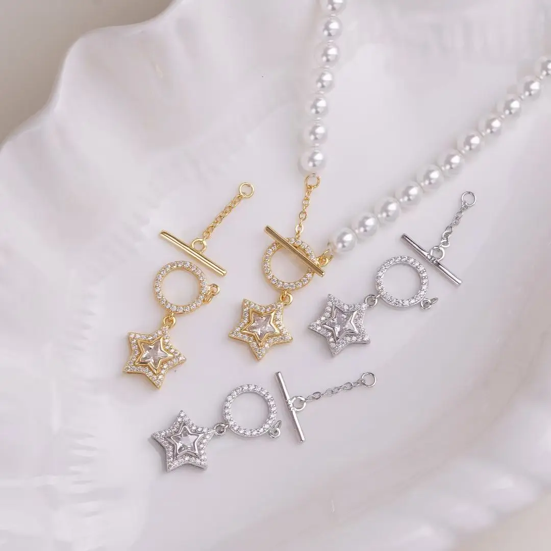 

Форма звезды S925 стерлингового серебра ожерелье браслет застежки и крючки ювелирные аксессуары детали настройки для жемчуга 5-9 мм 3 шт./лот