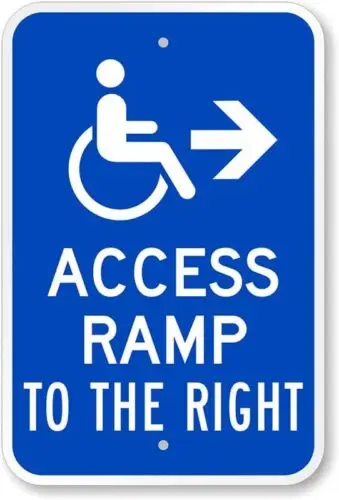 Access Ramp To The Right Handicap Aluminum Weatherproof 12