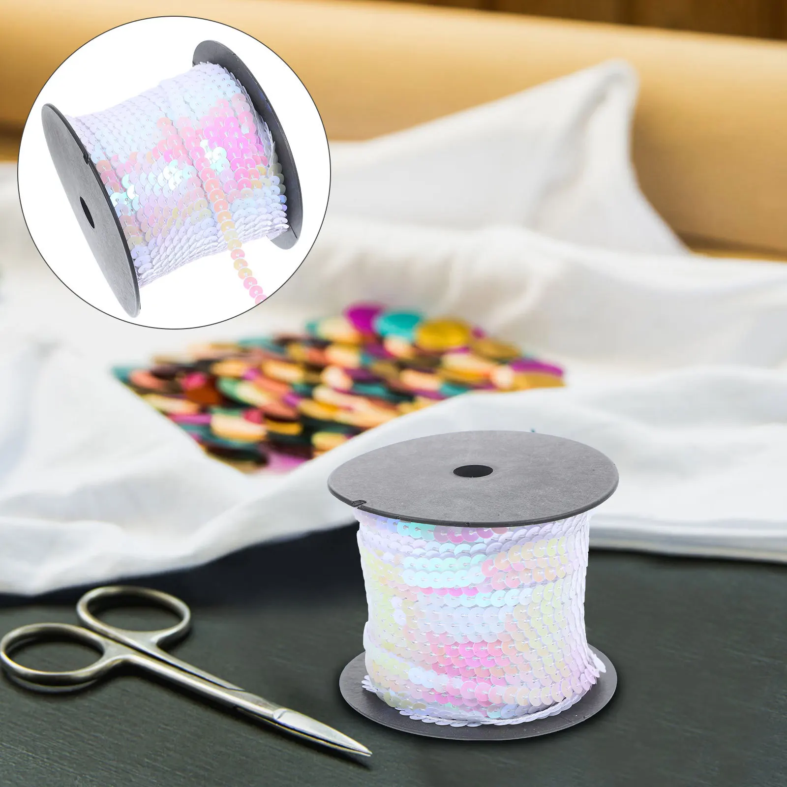 

1 Roll PVC Sequins Round Shape Hand Sewing DIY Crafts Decorative Sequins for Clothing Bags DIY Crafts Sewing Accessories