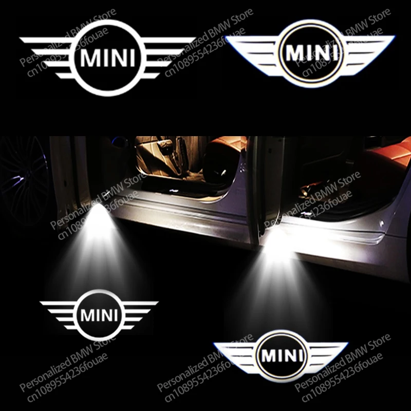 2/4Pcs LED Door Projector Welcome Light Auto Accessories For BMW Mini Cooper R55 R56 R50 R53 R60 F55 F56 Styling Decoration