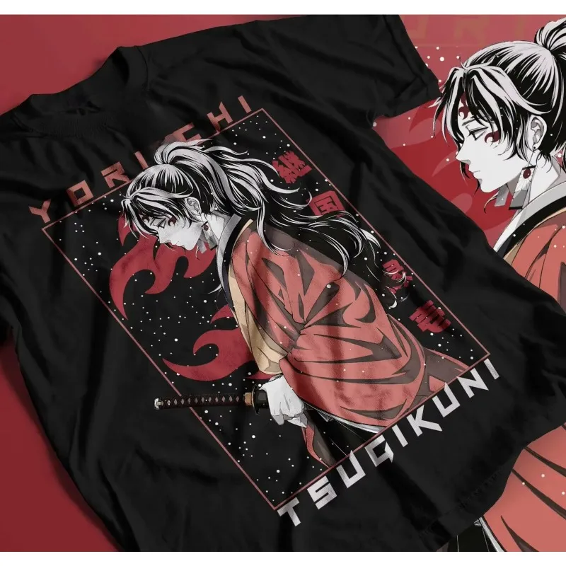 Demon Slayer Yoriichi Tsugikuni anime T Shirt gift Unisex Black Shirt
