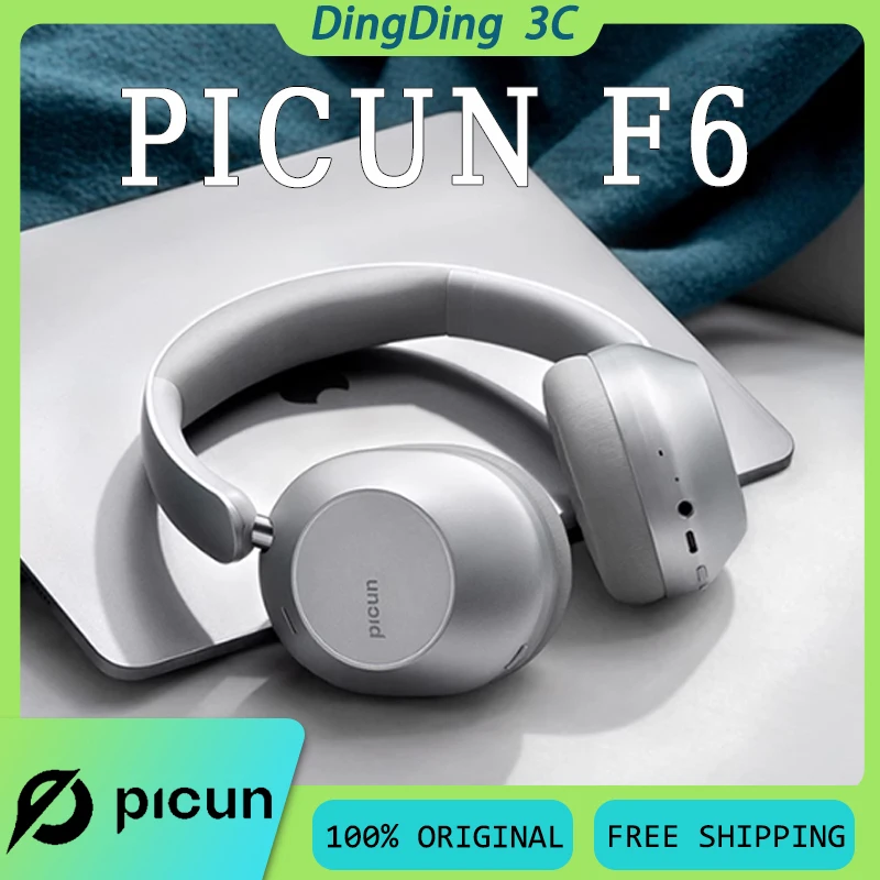 Picun F6 Wireless Headphone With 6Mics 40mm Bio Carbon Fiber Diaphragm Bluetooth 6.0 Hi-Res Spatial Sound Custom Gaming Headset