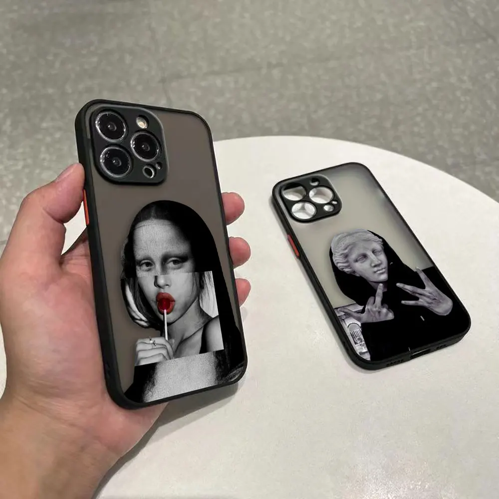 Vintage Classic Art Mona L-Lisa Cover Matte Case For OPPO RENO 2F 2Z 3 4 4F 5 5F 6 7 7Z 8 8T Find X5 LITE 5G Frpsted Case Funda