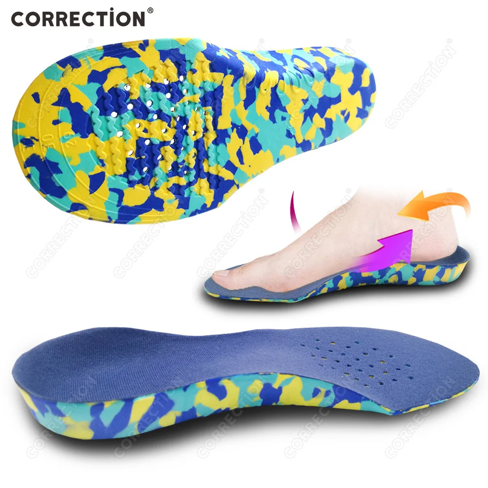 

Детские ортопедические стельки для коррекции плоскостопия и поддержки свода стопы при плантарном фасциите, комфортные, дышащие, для спортивной обуви
