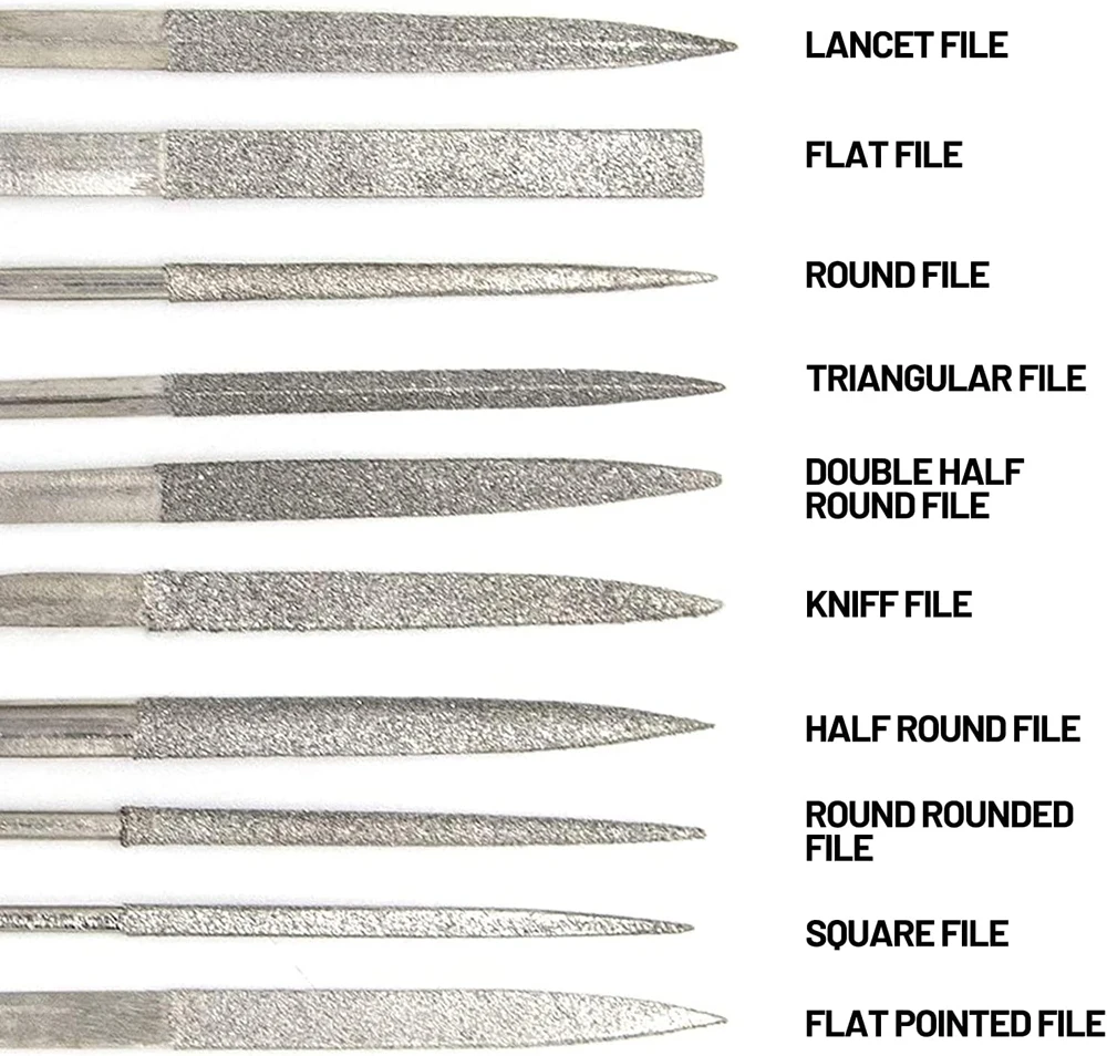 Neue 10Pcs Diamant Nadel Datei Set Für Schmuck Metall Holz Keramik Glas Stein Handwerk Schärfen Arbeits Hand Carving Werkzeug – Detail 5