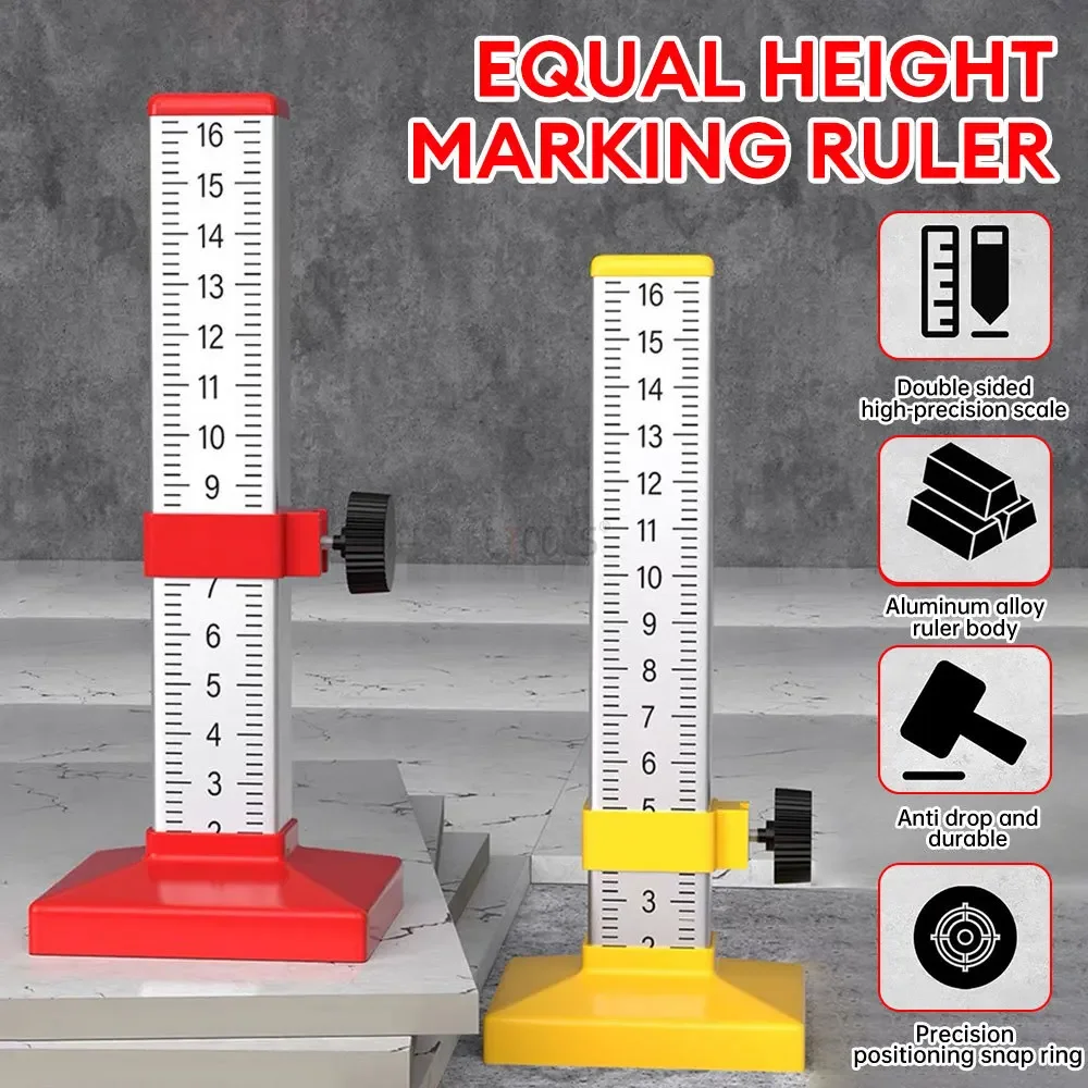 High Precision Aluminum Alloy Double-sided Equal Height Horizontal Positioning Ruler Tile Laying Horizontal Line Leveling Tool