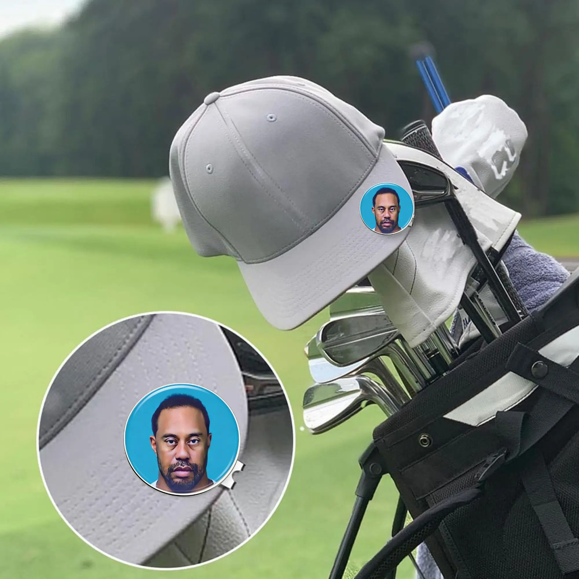 4 pcs Golf Ball Marker Set with Magnetic Hat Clip Tiger Patterns Golf Gifts, Golf Cap Clips Parter Accessories Sets for Men