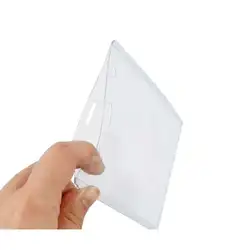 Pvc Hard Plastic Id Access Card Cover Credit Card Case Badge Holder Name Tag Sleeve