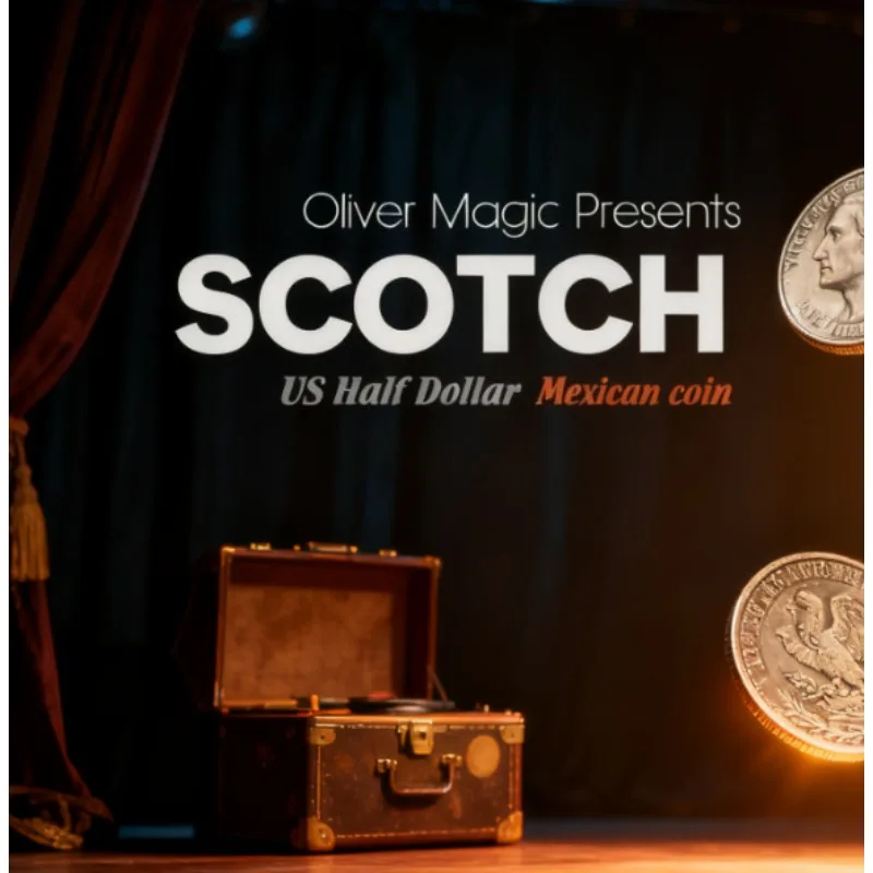 

Scotch & Soda (полдоллара США) Оливера Magic Coin Trick Close Up Magic Illusion Magia Реквизит для фокусников Набор трюков