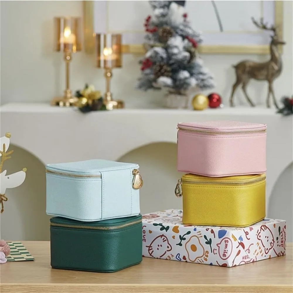 

New Portable Travel Jewelry Box PU Leather Large Capacity Jewelry Case with 12pcs Small Pouches Jewelry Storage Box