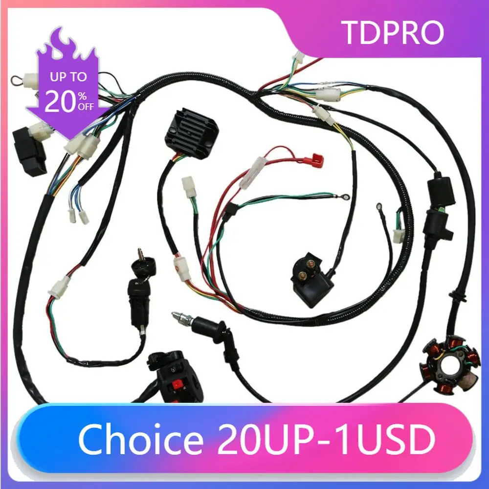 

TDPRO Wire Loom Wiring Harness Fo GY6 Engine 125cc 150cc ATV Quad Go Kart Taotao Buggy