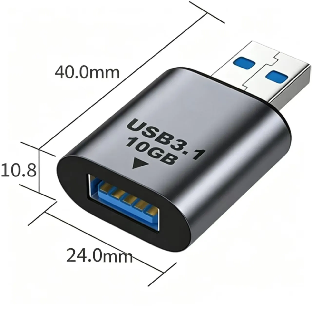 USB 3.1 Gen 2 Male to Female Adapter 10Gbps High‑Speed USB‑A Extension Connector Converter for PC Laptop