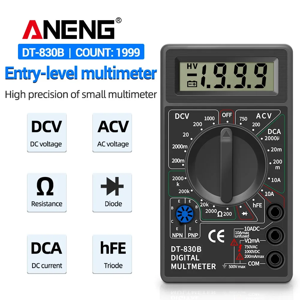 Digital Multimeter Handheld Tester ANENG Professional AC DC voltage Electrical Voltmeter Ammeter Ohm Resistance HFE Test tools