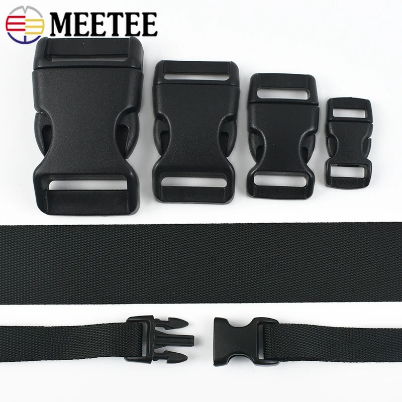 

5/10Sets 10-25mm Black Nylon Webbing Plastic Release Buckle for Backpack Strap Dog Collar Belt Buckles DIY Sewing Accessories