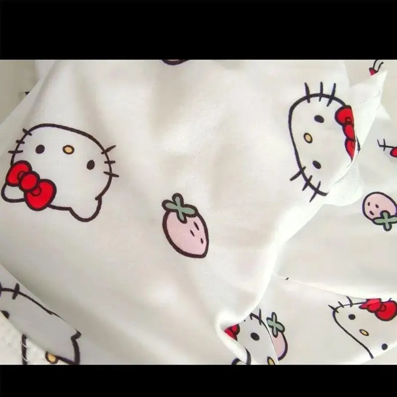 신상품 대형 사이즈 파자마 키티 고양이 프린트 파자마 여름 귀여운 원피스 홈웨어 면 반팔 점프수트 반바지