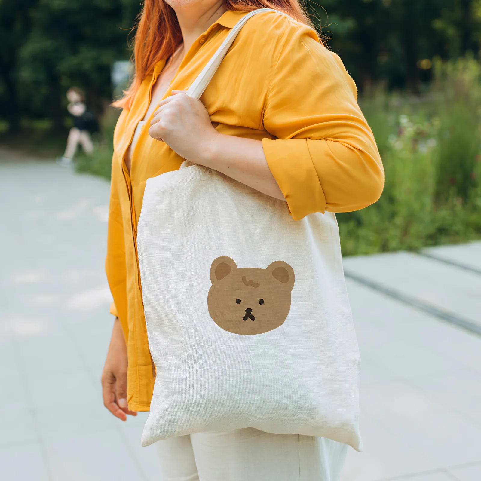 

4 pcs Canvas Tote Bags Pen Bags Large Capacity Premium Reusable Shopping for Work School Portable Canvas Handbag for Office