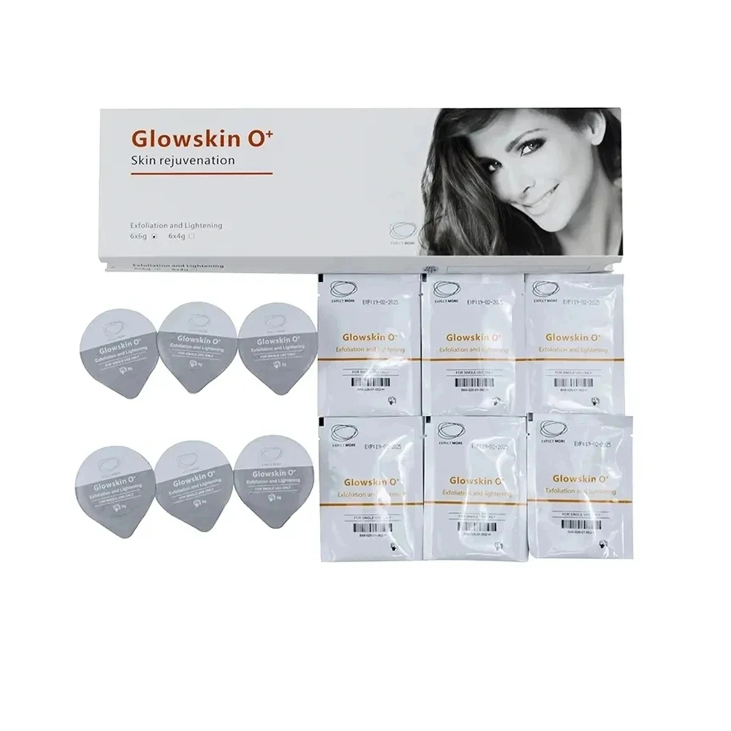 3 in 1 Glowskin O+ carbon oxygen facial kit gel Small Bubble oxygen pods facial skin care jet exfoliation co2 bubble oxygen pods