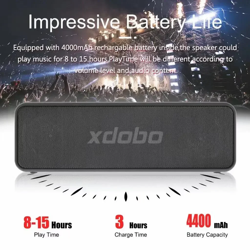 XDOBO X5 Portable Wireless Bluetooth Speaker V5.0 TWS Type-C Loud 360 Stereo Super Bass IPX6 Waterproof 30W Subwoofer Speaker