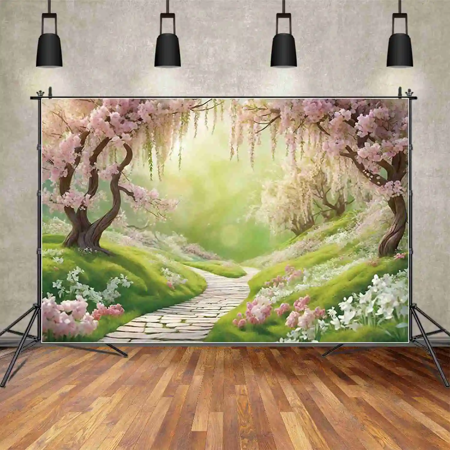 MOON.QG 2025 Christmas Backdrop Photography Window Xmas Tree New Year Photocall Background Children Studio Photocall Accessories