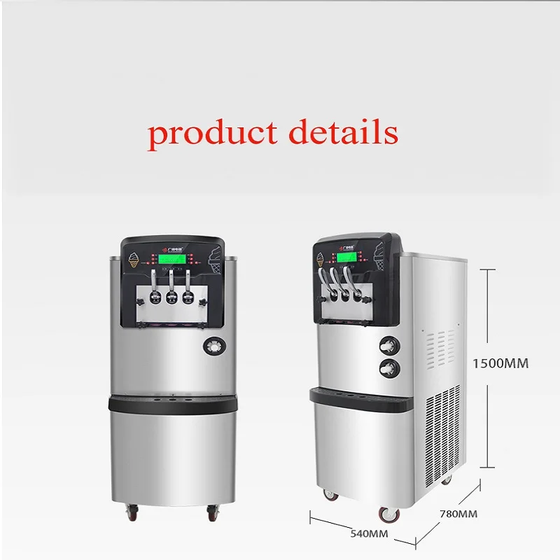 Máquina de sorvete macio Sundae Máquina de sorvete totalmente automática 3 sabores