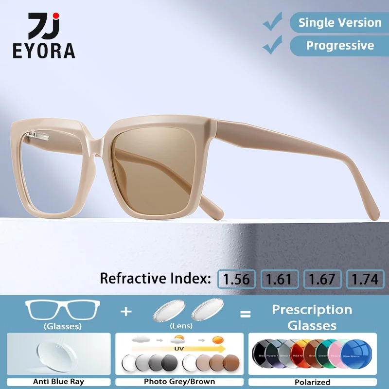 

EYORA Skinny Face TR90 Oversize Frame Women Glasses Myopia Eyewear Hyperopia Anti Blue Light Progressive Photochromic Eyewear