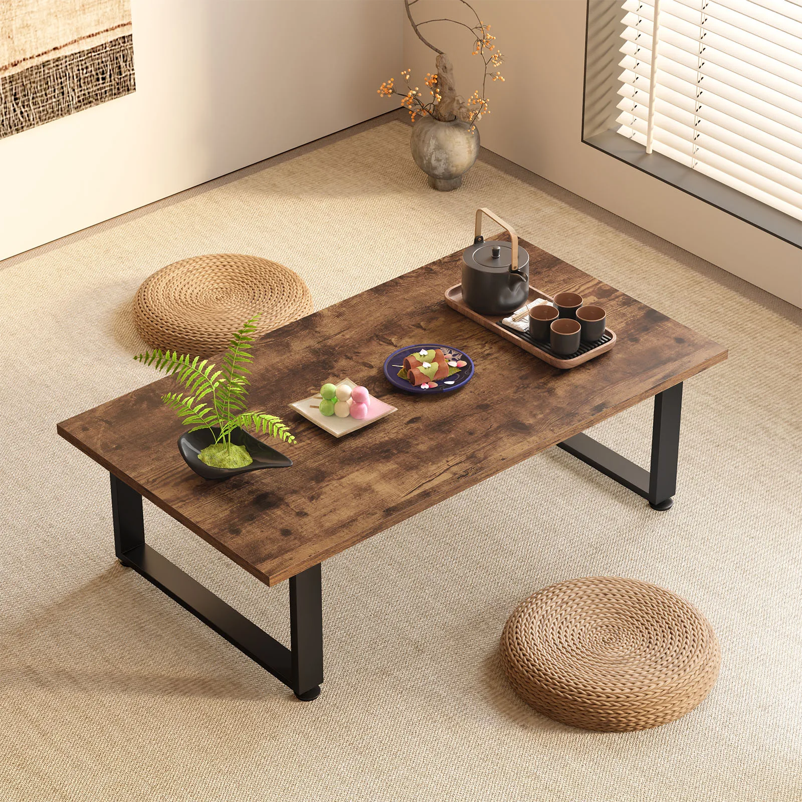 

Hot Sales Modern Folding Small Coffee Table Japanese Style Minimalist Wooden Living Room Table For Home Bedroom Office