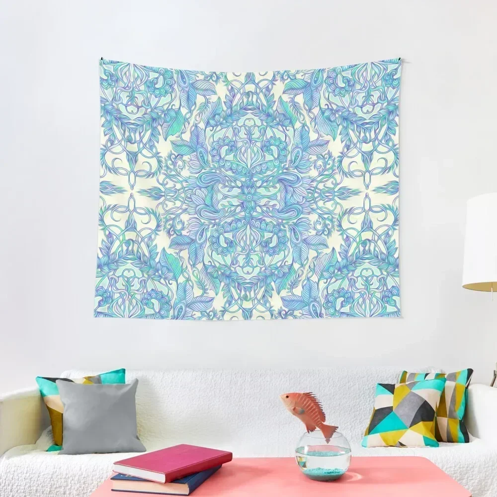 

Lilac, Mint & Aqua Art Nouveau Pattern Tapestry Home Decoration Accessories Wall Decoration Items Outdoor Decor Tapestry